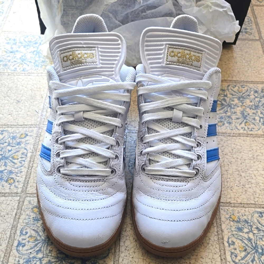 Adidas White and Blue Sneakers Busenitz Size 10 Mens